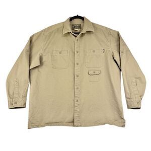Eddie Bauer Outdoor Outfitters Shirt Mens L Brown Long Sleeve‎ Button Up *Read